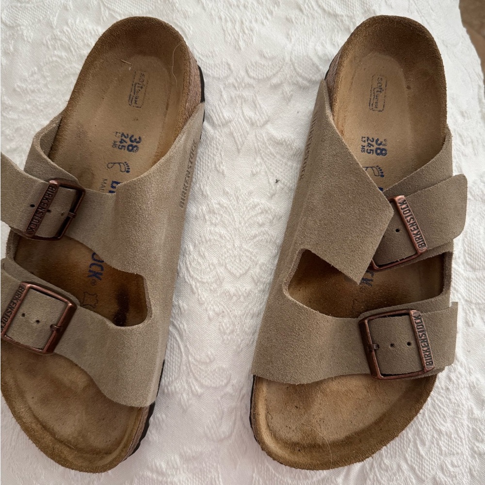 Birkenstock Beige Suede Sandals